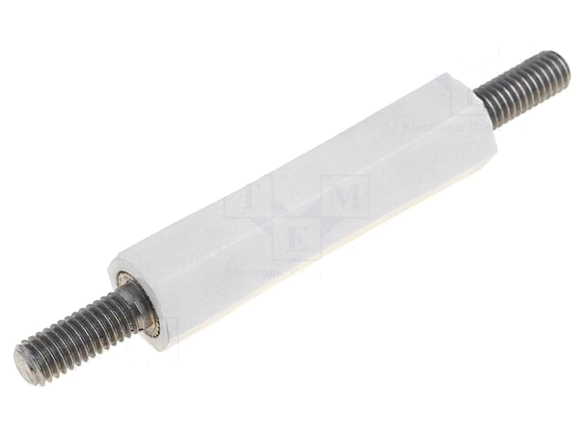 Isolatiebus; L: 20mm; UL94V-2; Mat: polyamide; Lichaam: wit Isolatiebus; L: 20mm; UL94V-2; Mat: polyamide; Lichaam: wit